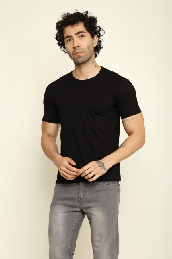 176652113796922302077.jpg Absqura Solid Men Black T-Shirt