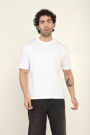 176652280557712301574.jpg Absqura Solid Oversized White T-Shirt