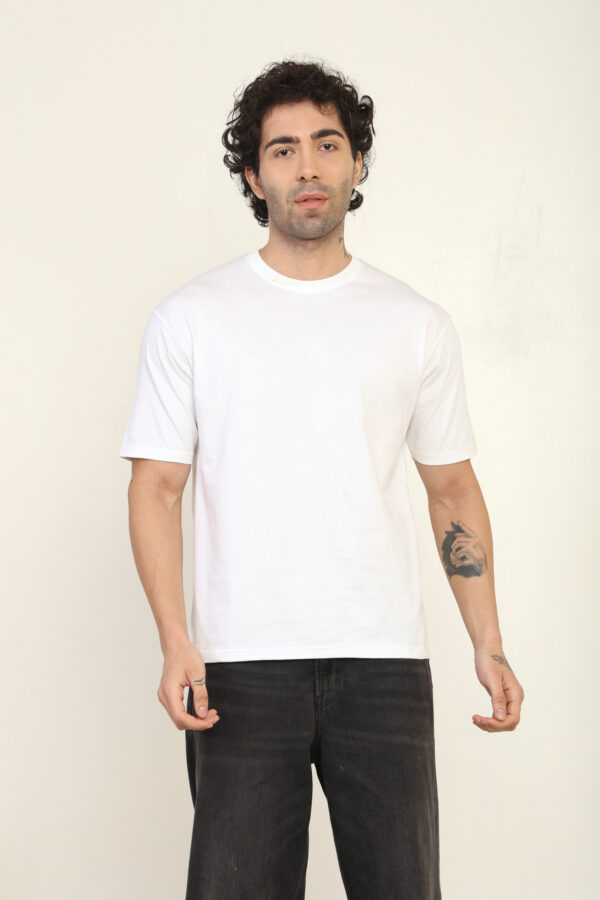 176652280557712301574.jpg Absqura Solid Oversized White T-Shirt