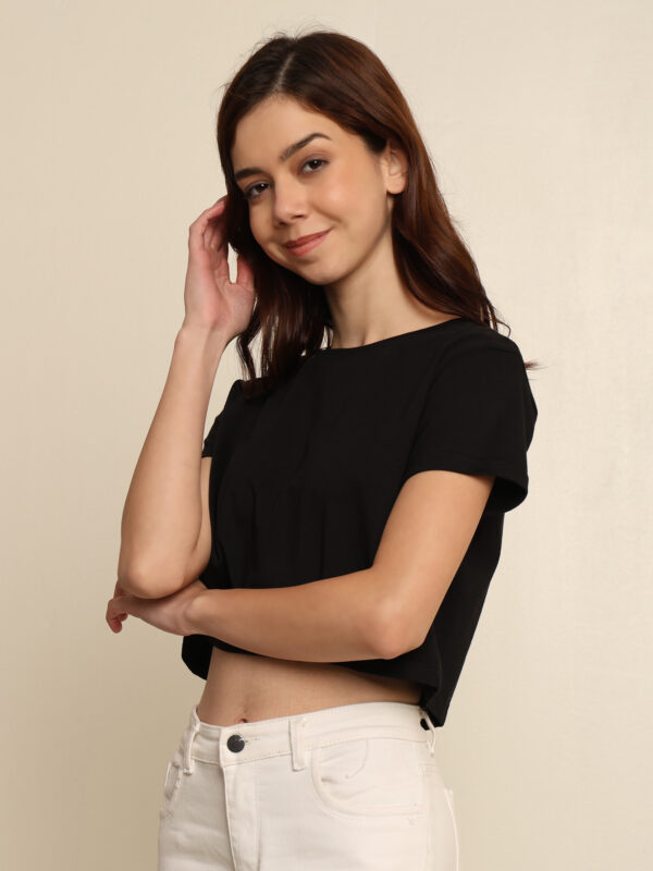 176652393019681Q1A8486.jpg Absqura Solid Women Black Crop Top