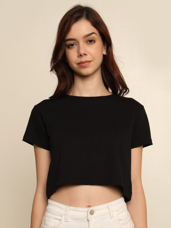 176652395383561Q1A8490.jpg Absqura Solid Women Black Crop Top