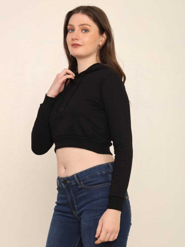 176652418155371Q1A3424.jpg Absqura Solid Women Black Crop Hoodies