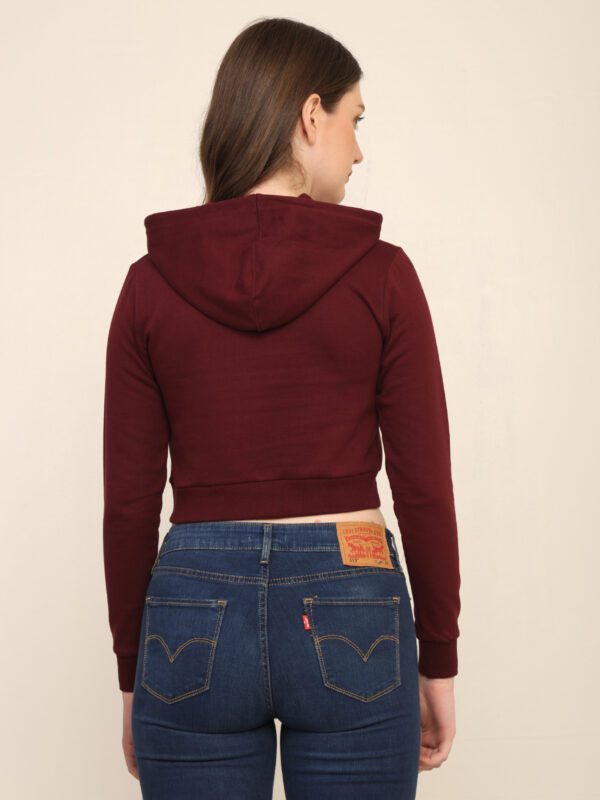 176660910354261Q1A3439.jpg Absqura Solid Women Maroon Crop Hoodies