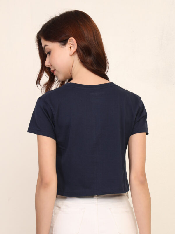 176661071184271Q1A8411.jpg Absqura Solid Women Navy Blue Crop Top