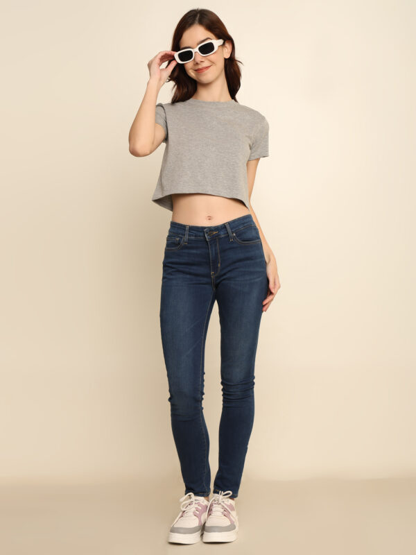 176661133022841Q1A8705.jpg Absqura Solid Women Grey Melange Crop Top