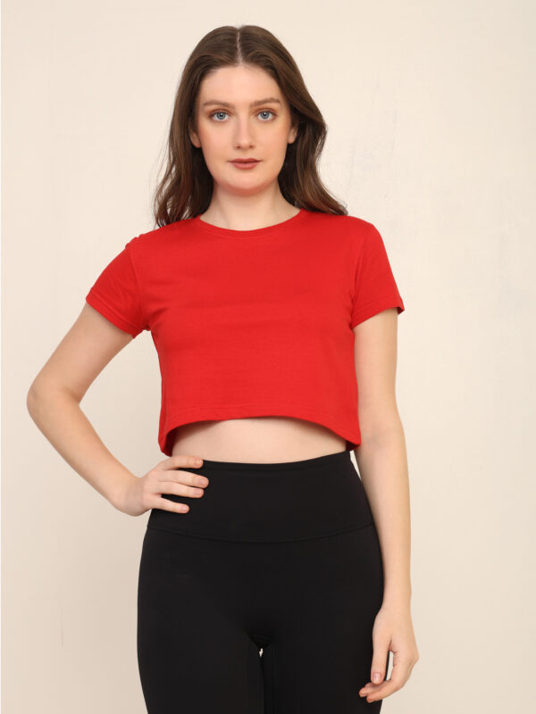 176661185323251Q1A3299.jpg Absqura Solid Women Red Crop Top