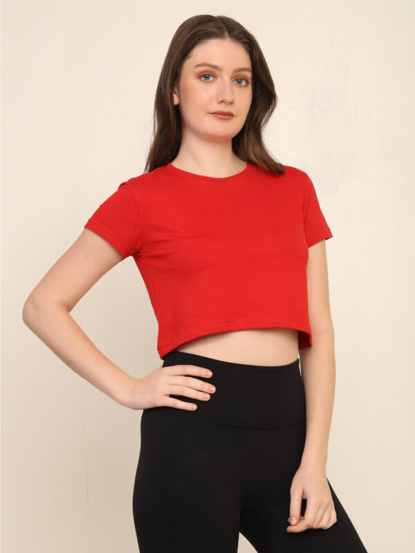 176661185362311Q1A3303.jpg Absqura Solid Women Red Crop Top