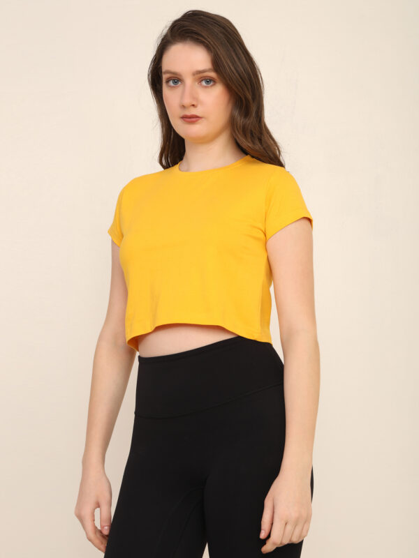 176661208664131Q1A3267.jpg Absqura Solid Women Golden Yellow Crop Top