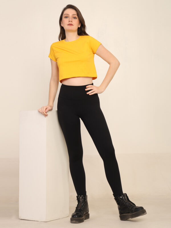 176661209222841Q1A3256.jpg Absqura Solid Women Golden Yellow Crop Top
