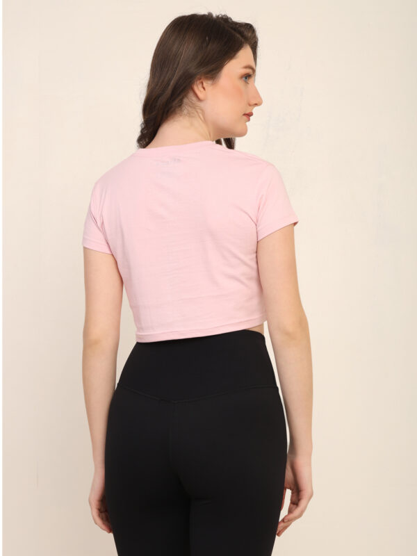 Absqura Solid Women Light Baby Pink Crop Top