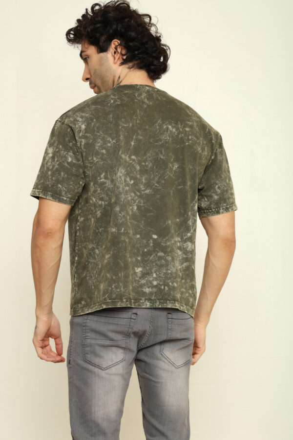 176661517317272302174.jpg Absqura Acid Wash Solid Oversized Olive Green T-Shirt