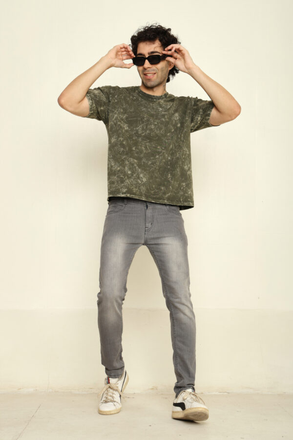 176661518563822302176.jpg Absqura Acid Wash Solid Oversized Olive Green T-Shirt