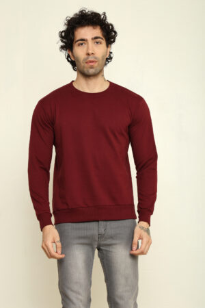 176661572259302301996.jpg Absqura Solid Sweatshirt Maroon