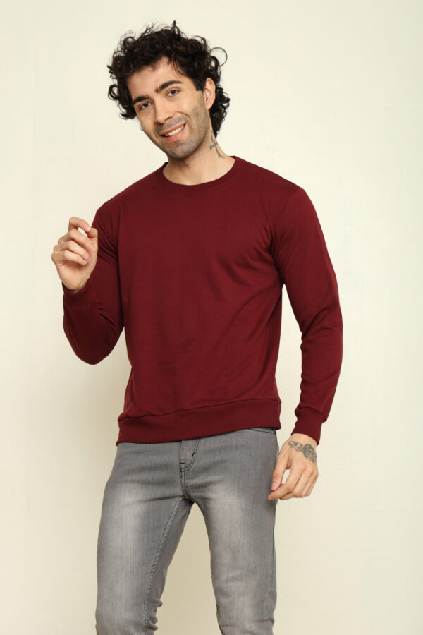 176661574653492301993.jpg Absqura Solid Sweatshirt Maroon