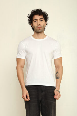 176665349196812301736.jpg Absqura Solid Men White T-Shirt