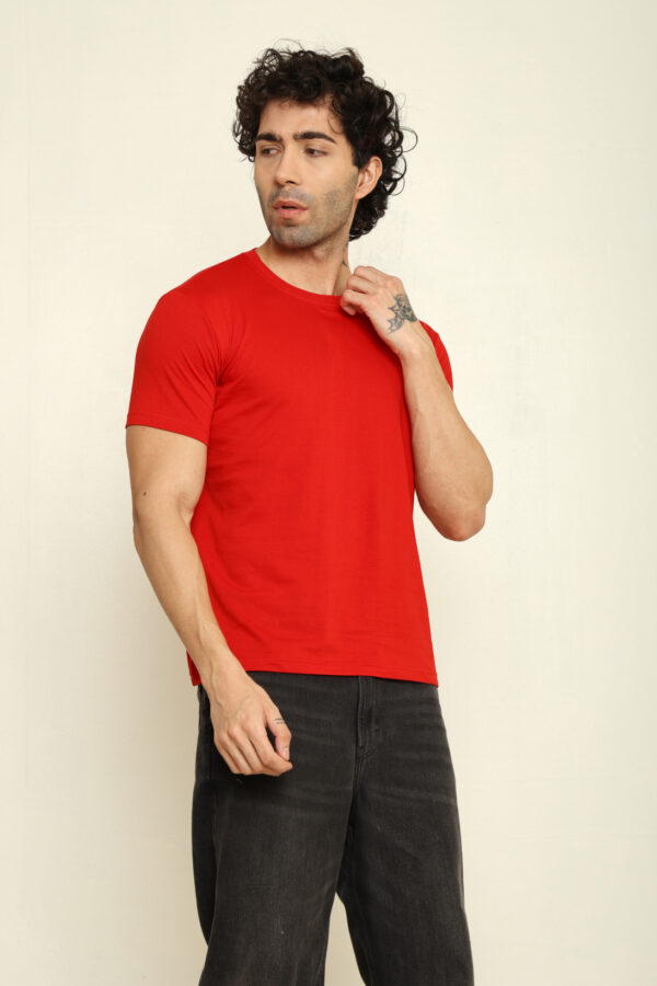 176665373497162301830.jpg Absqura Solid Men Red T-Shirt