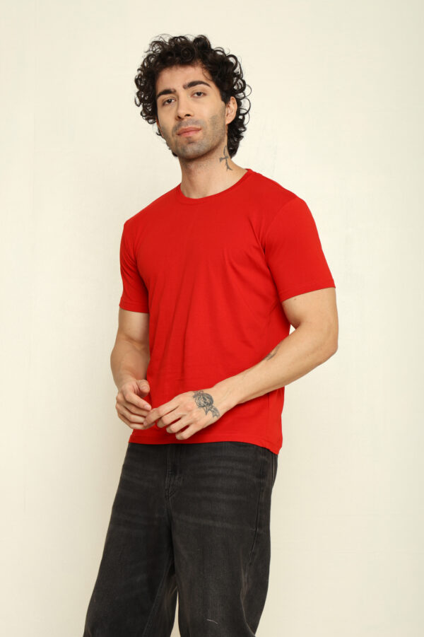 176665374285992301828.jpg Absqura Solid Men Red T-Shirt