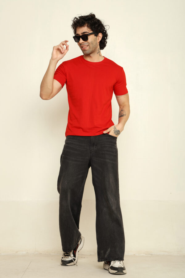 176665377752112301834.jpg Absqura Solid Men Red T-Shirt