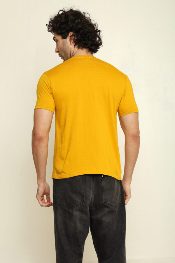 176665389014572301631.jpg Absqura Solid Men Mustard Yellow T-Shirt