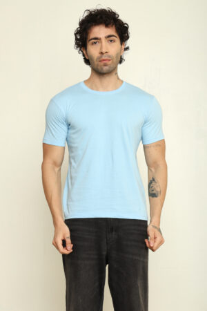 176665443583362301710.jpg Absqura Solid Men Baby Blue T-Shirt