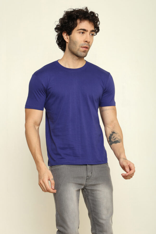 176665459590942302041.jpg Absqura Solid Men Royal Blue T-Shirt