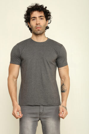 176665540219162302212.jpg Absqura Solid Men Steel Grey T-Shirt