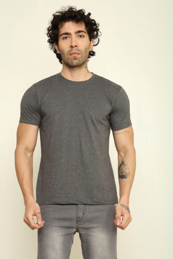 Absqura Solid Men Steel Grey T-Shirt