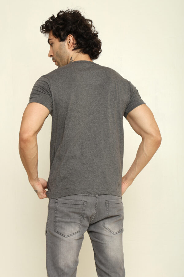 Absqura Solid Men Steel Grey T-Shirt