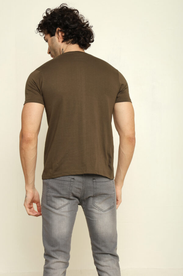 176665556358792302108.jpg Absqura Solid Men Olive Green T-Shirt