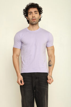 176665616867592301821.jpg Absqura Solid Men Lavender T-Shirt