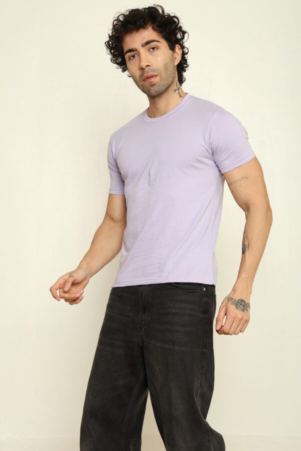 176665617747612301817.jpg Absqura Solid Men Lavender T-Shirt