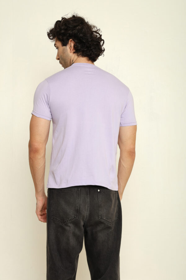 176665617767272301822.jpg Absqura Solid Men Lavender T-Shirt