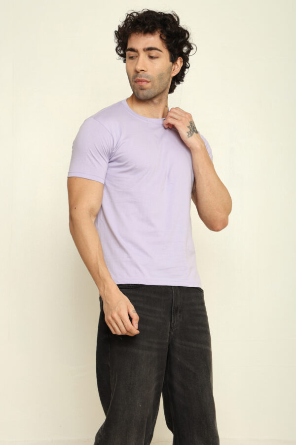 176665617867072301820.jpg Absqura Solid Men Lavender T-Shirt