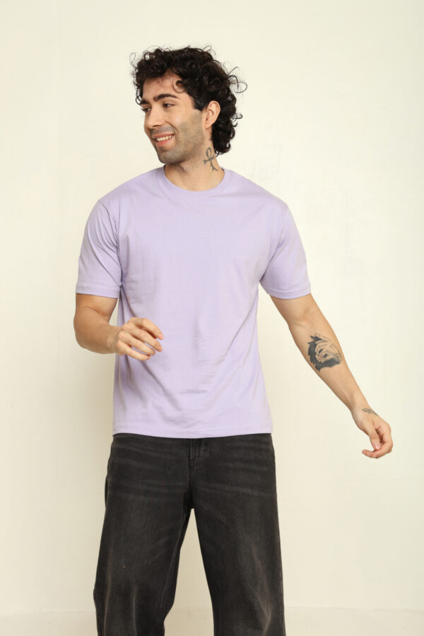 176665989458042301865.jpg Absqura Solid Oversized Lavender T-Shirt