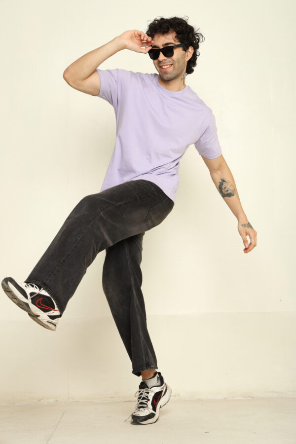 176665990943092301876.jpg Absqura Solid Oversized Lavender T-Shirt