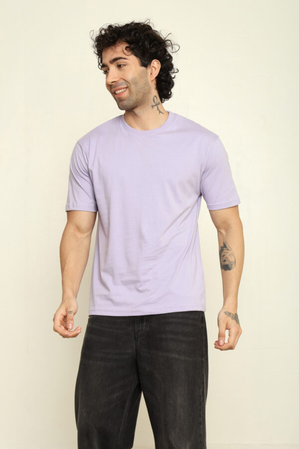 176665990953202301868.jpg Absqura Solid Oversized Lavender T-Shirt