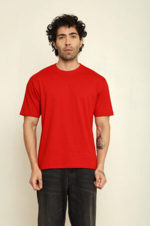 176666020733282301792.jpg Absqura Solid Oversized Red T-Shirt