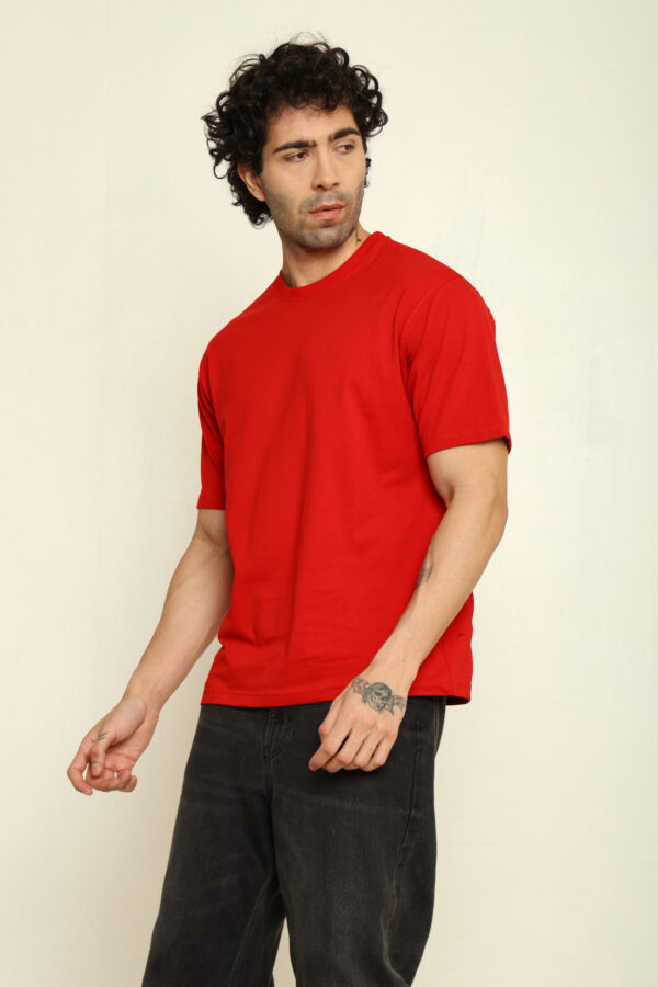 176666021562092301789.jpg Absqura Solid Oversized Red T-Shirt