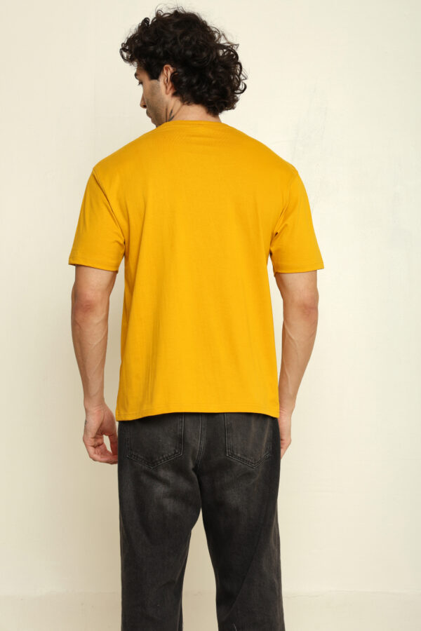 176666080538612301780.jpg Absqura Solid Oversized Mustard Yellow T-Shirt
