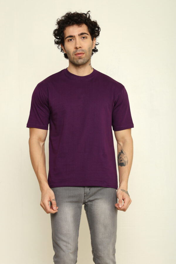 176666083725062301983.jpg Absqura Solid Oversized Purple T-Shirt