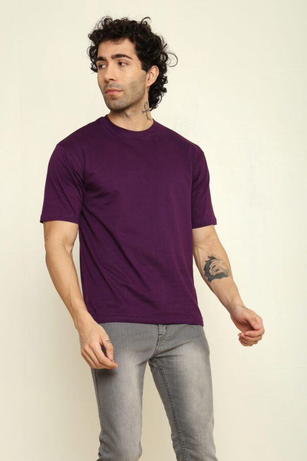 176666084716942301981.jpg Absqura Solid Oversized Purple T-Shirt