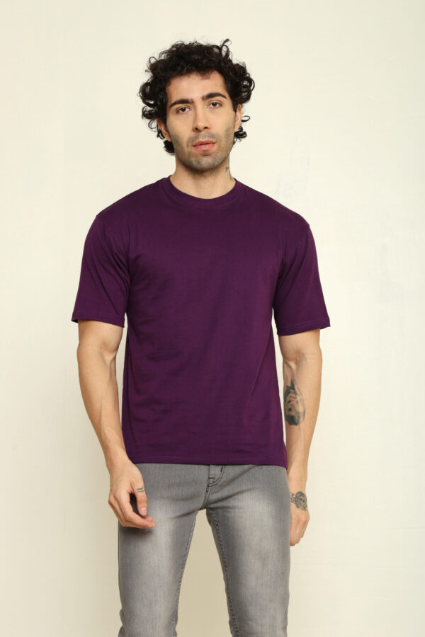 176666085470292301977.jpg Absqura Solid Oversized Purple T-Shirt