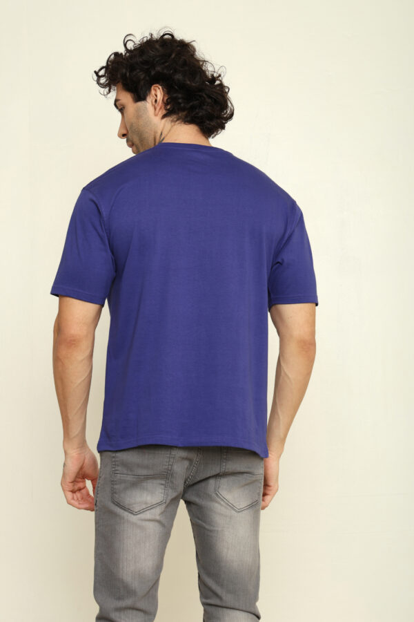 176666087414232302010.jpg Absqura Solid Oversized Royal Blue T-Shirt