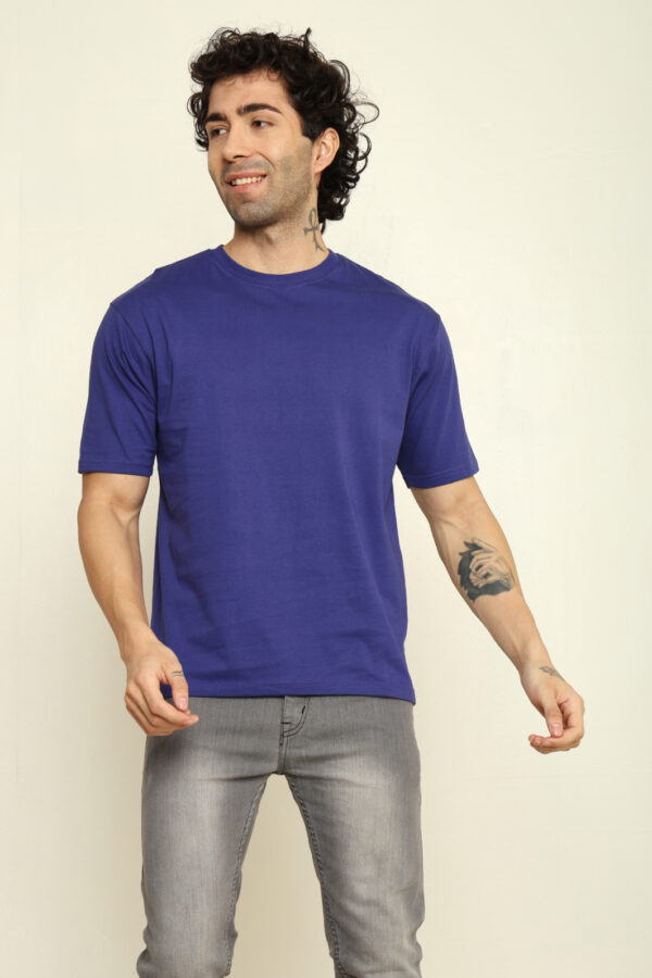 176666089293122302003.jpg Absqura Solid Oversized Royal Blue T-Shirt