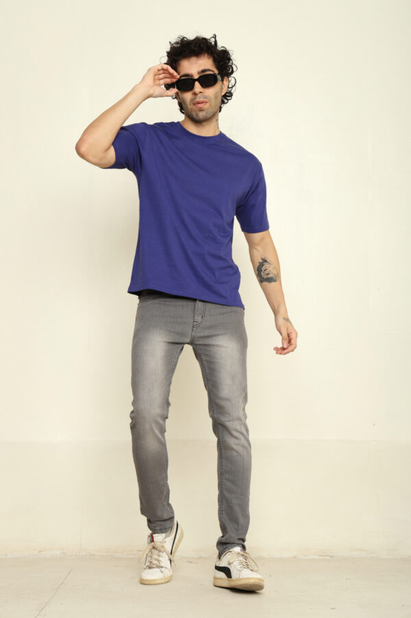 176666089570112302012.jpg Absqura Solid Oversized Royal Blue T-Shirt