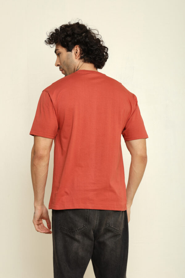 176666104029182301698.jpg Absqura Solid Oversized Coral T-Shirt