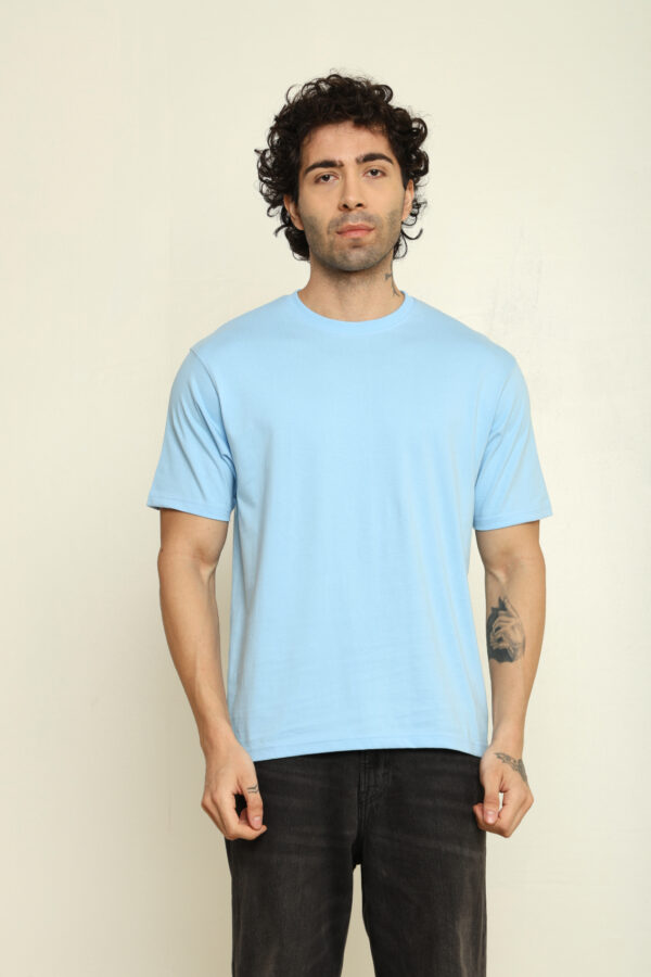 176666138223262301684.jpg Absqura Solid Oversized Baby Blue T-Shirt
