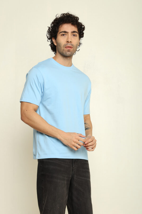176666138783692301683.jpg Absqura Solid Oversized Baby Blue T-Shirt