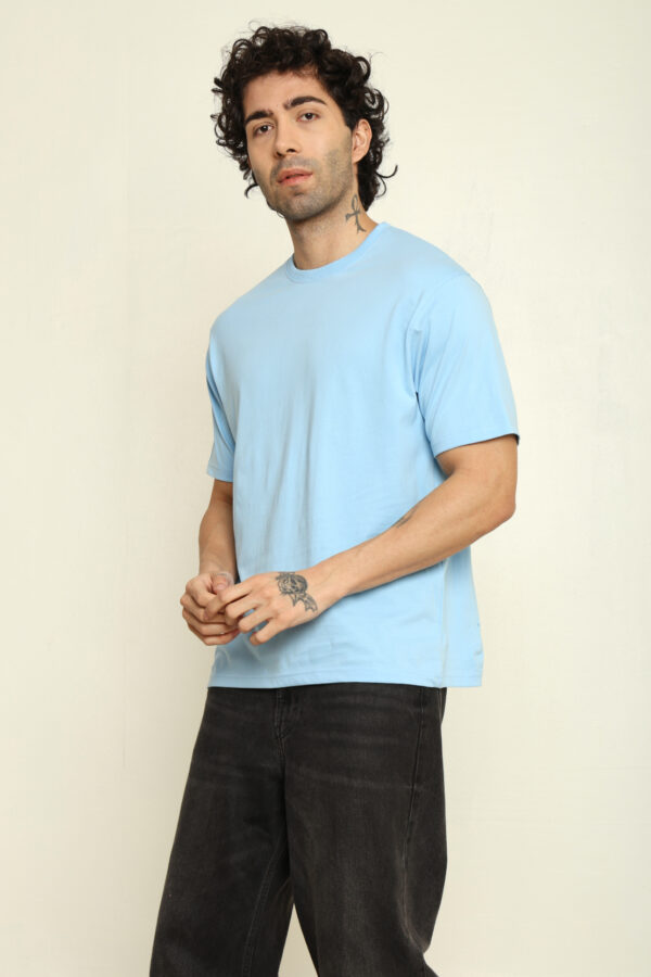 176666138946322301680.jpg Absqura Solid Oversized Baby Blue T-Shirt