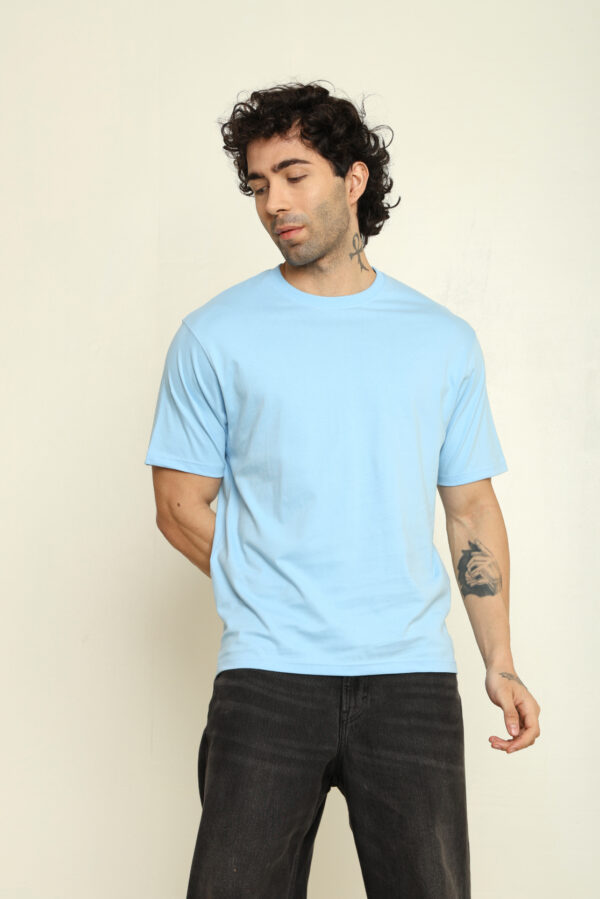 176666139121782301679.jpg Absqura Solid Oversized Baby Blue T-Shirt
